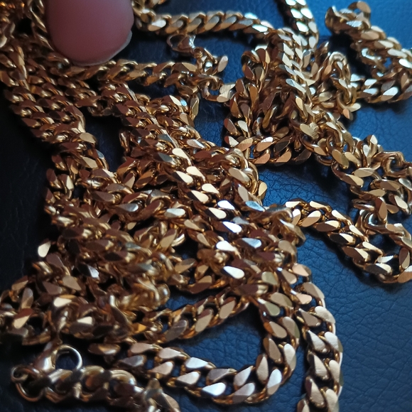 2PK Adorable Hot New 6mm Women's Gold Stylish 24" Precious Steel Necklaces - Picture 3 of 5